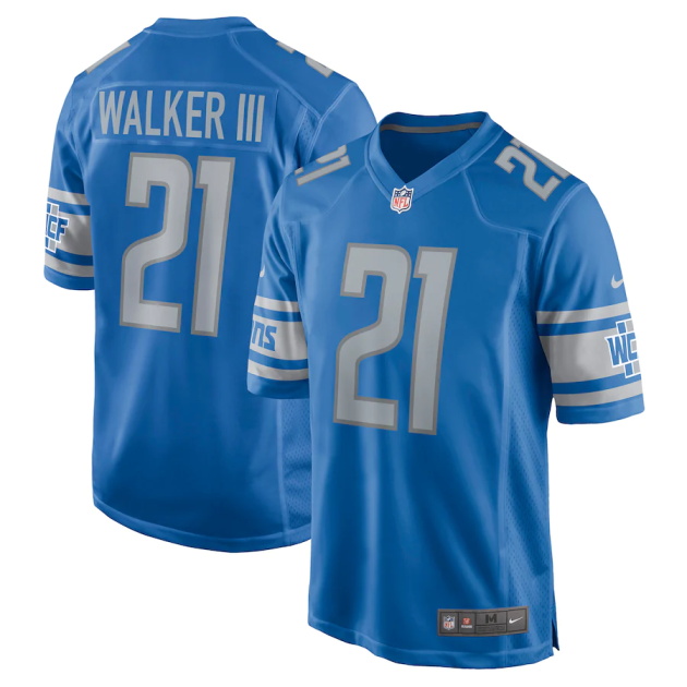 mens nike tracy walker iii blue detroit lions game jersey